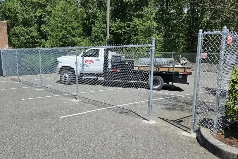 Commercial chain link perimeter fencing at an industrial facility